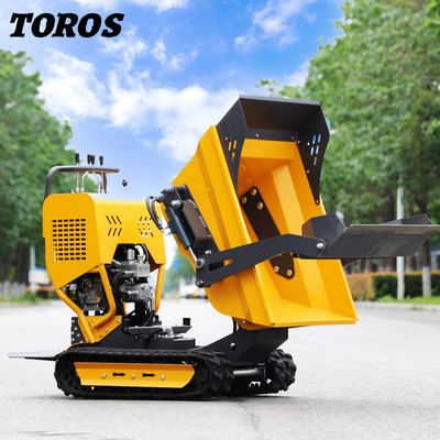 Jaune 0,5-0,8 tonnes mini-dumpper à roues avec freins pneumatiques / hydrauliques