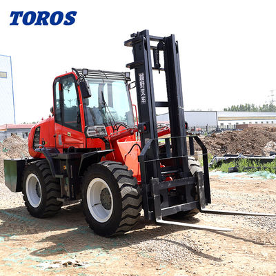 qualité  Enclosed Cab Rough Terrain Forklift Outdoor 5000 Lb All Terrain Forklift usine