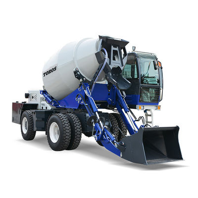 Blue 4*2 PLC Control Concrete Mixer Truck 0-14r/Min For Medium Sized Projects