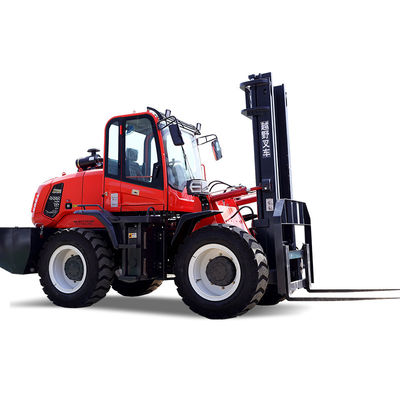 Chariot élévateur droit 4ton 5ton de mât de terrain accidenté certifié par l'EPA de haute résistance