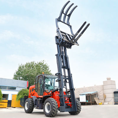 Chariot élévateur droit 4ton 5ton de mât de terrain accidenté certifié par l'EPA de haute résistance
